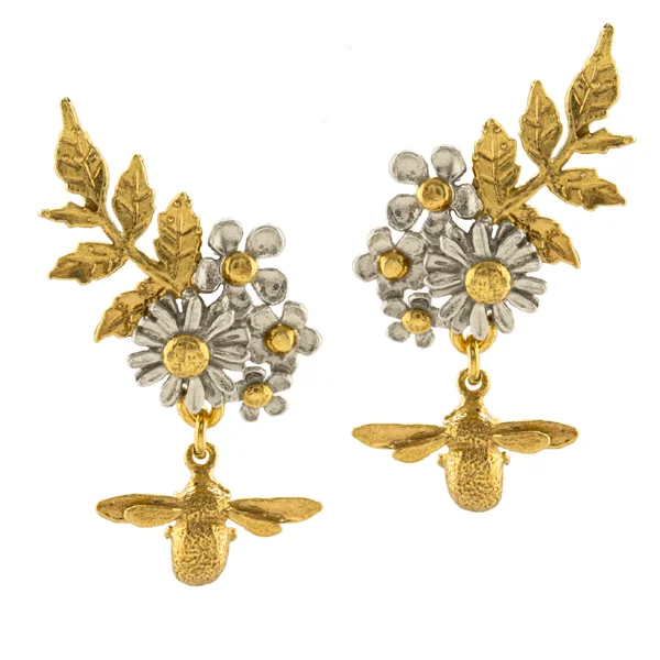 Posy Cluster Earrings with Bee £180