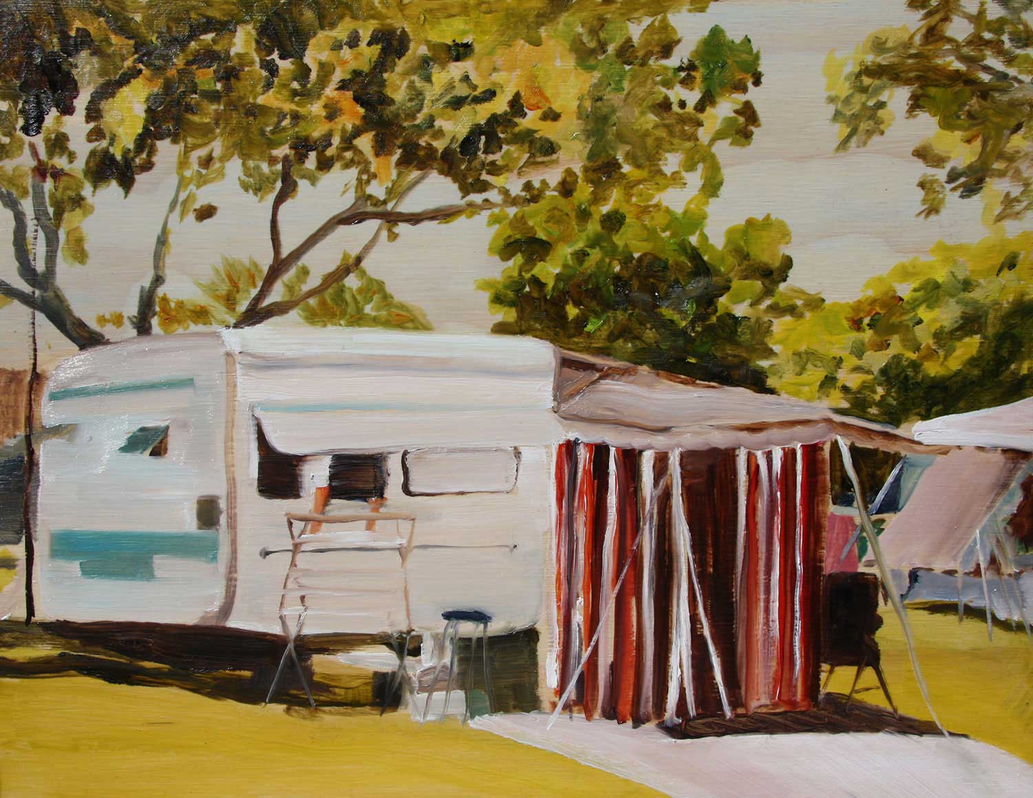 Title: "It’s only a small cup and holds a small cup of tea; just enough to stay hot and satisfy me." Medium: Oil on plywood Size: 35 x 45cm SOLD