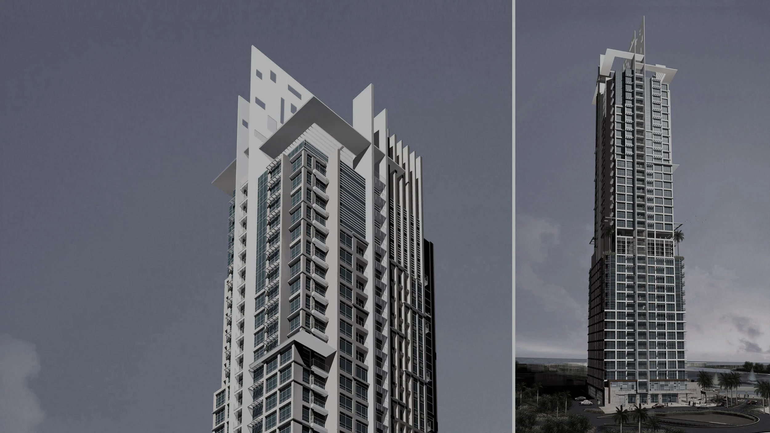 Lakeside Residences Location: Dubai Project Type: Residential & Office Tower Design as a mixed-use vertical community, the elegant juxtaposition of limestone and glass imbues the tower the synthesis of old and new. With offices on the lower levels, it rises to a height of 35 storeys featuring world-class condominium units, topped with a lavish amenity deck of swimming pools, lounge, gym, and a dance hall overlooking landscaped terraces