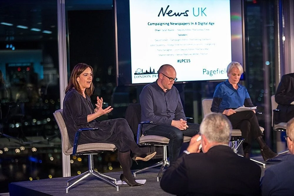 Sharon Hendry as a pannellist in a News UK debate