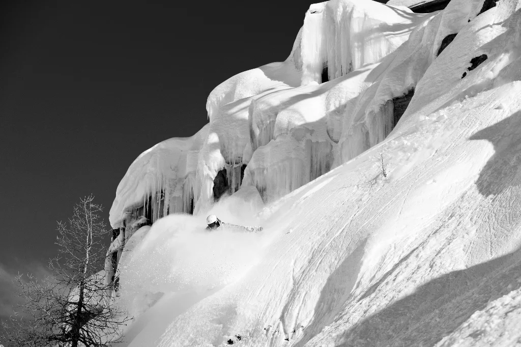 Daniel Furberg, founder of Furberg Snowboards, riding pillows in Verbier, Switzerland. Photo: Anders Ödman.