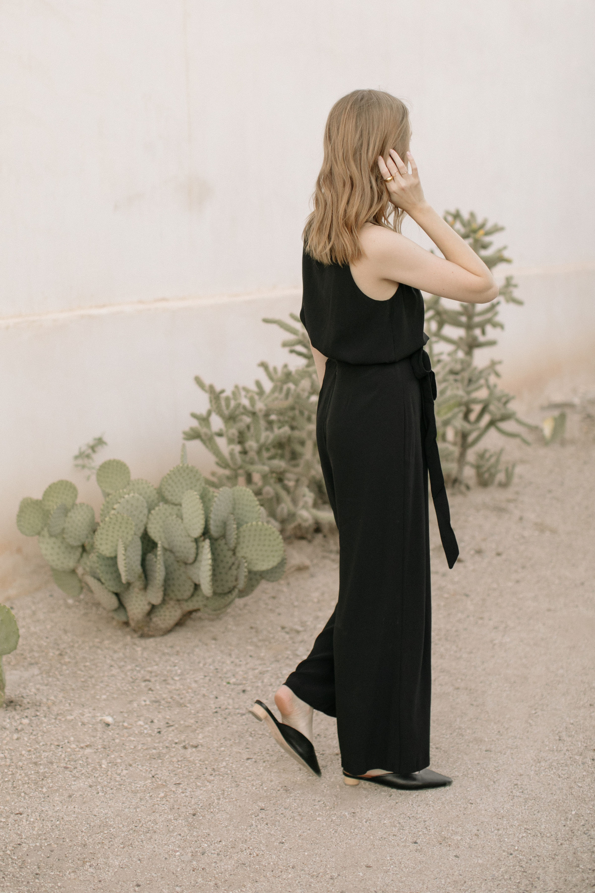 Minimalist black bridesmaid outfit