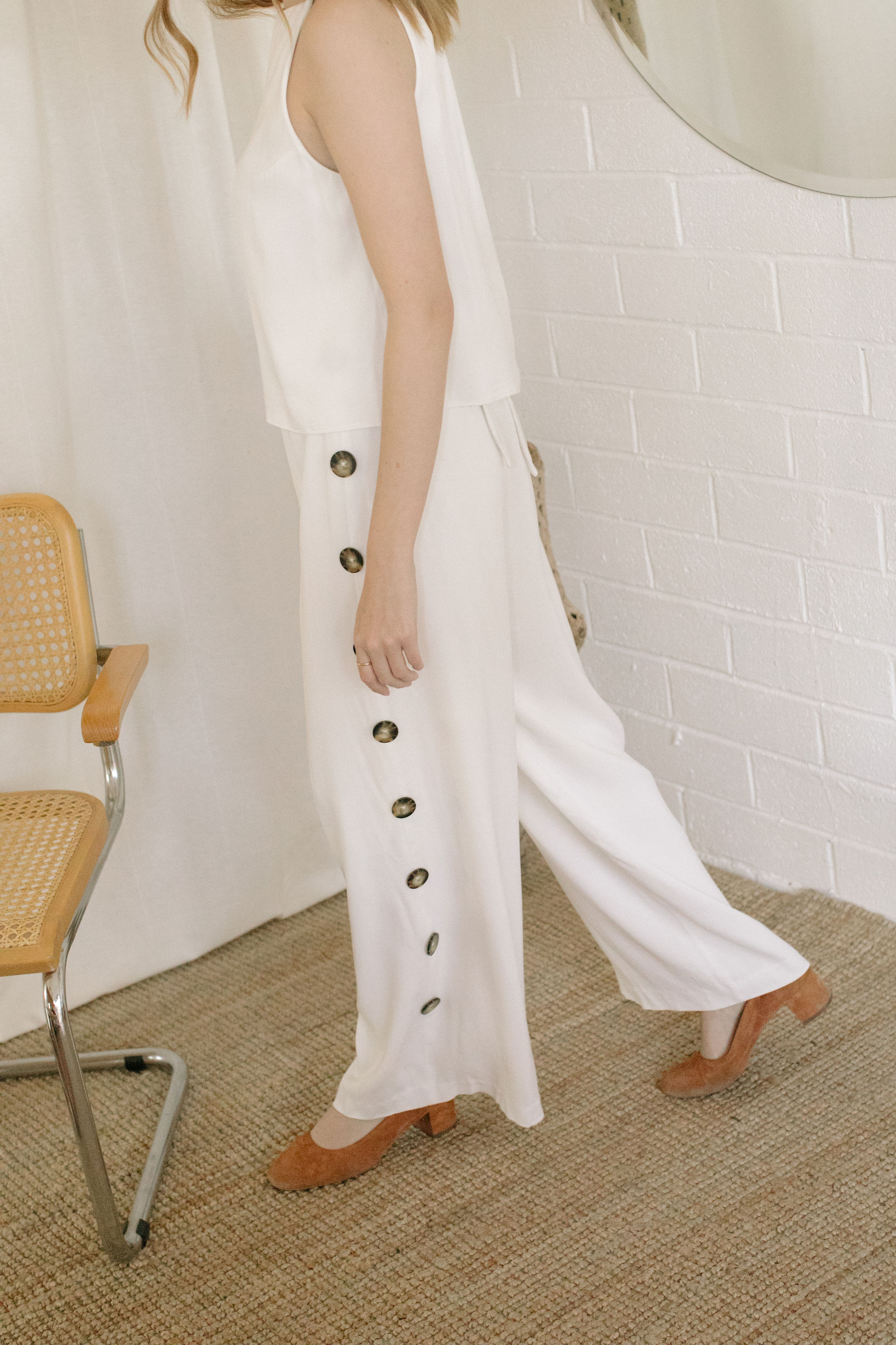 White jumpsuit for weddings outfit