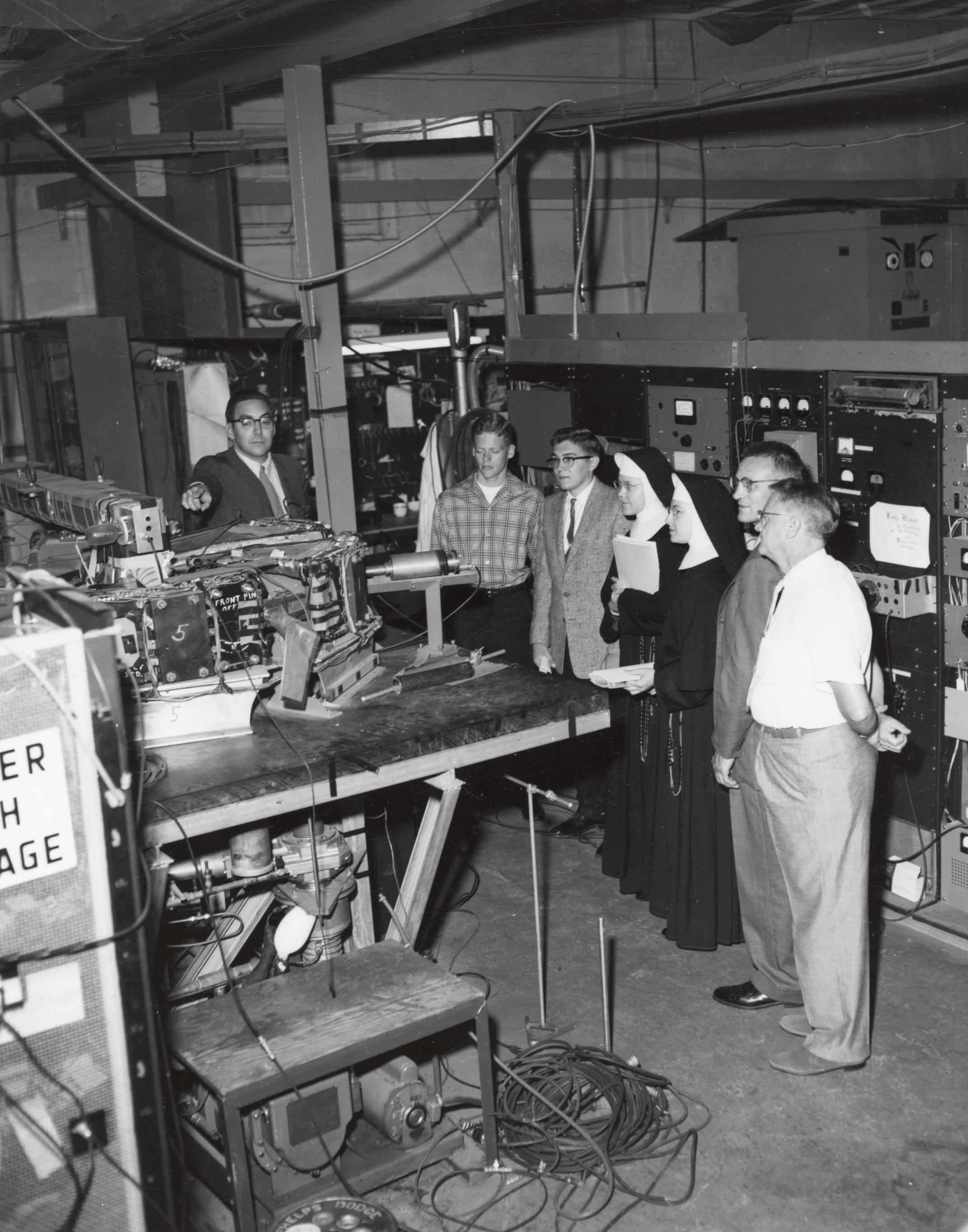   Frank Cole showing the Michigan model. Photo: University of Wisconsin Madison Archives  