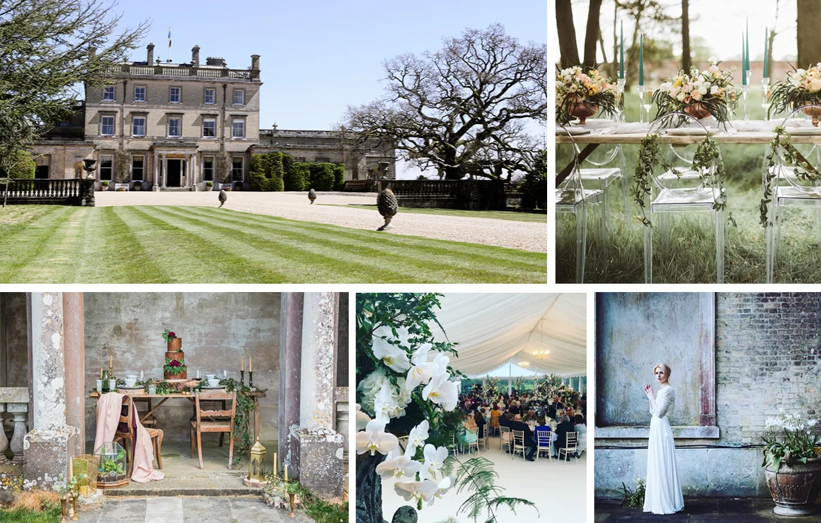 Top left image and bottom middle image courtesy of Somerley House, top right and bottom right image from Kittywshaw photography, bottom left from Anna Morgan 