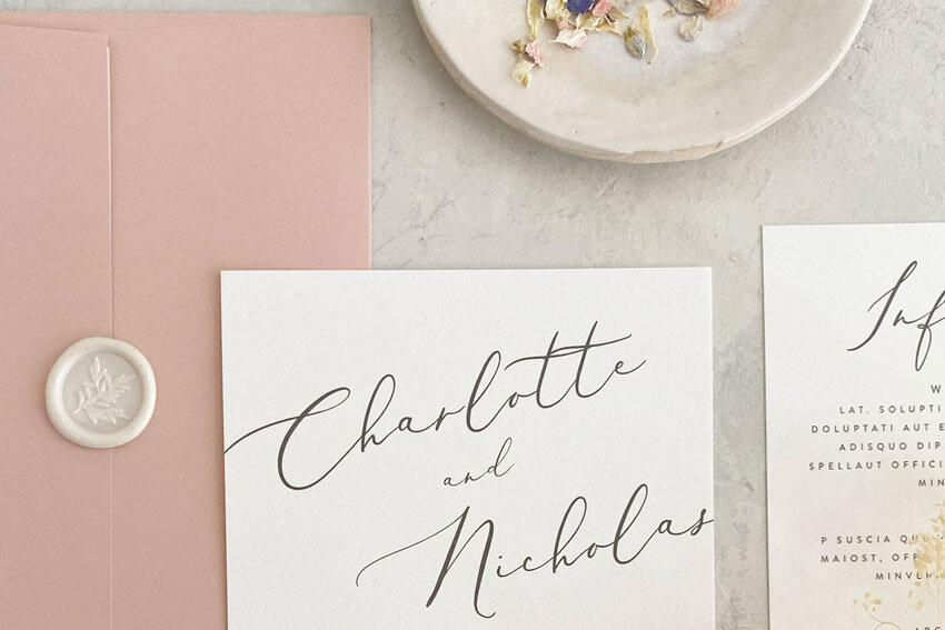 Personalised Wedding Invitations & Stationery Lilac & White UK