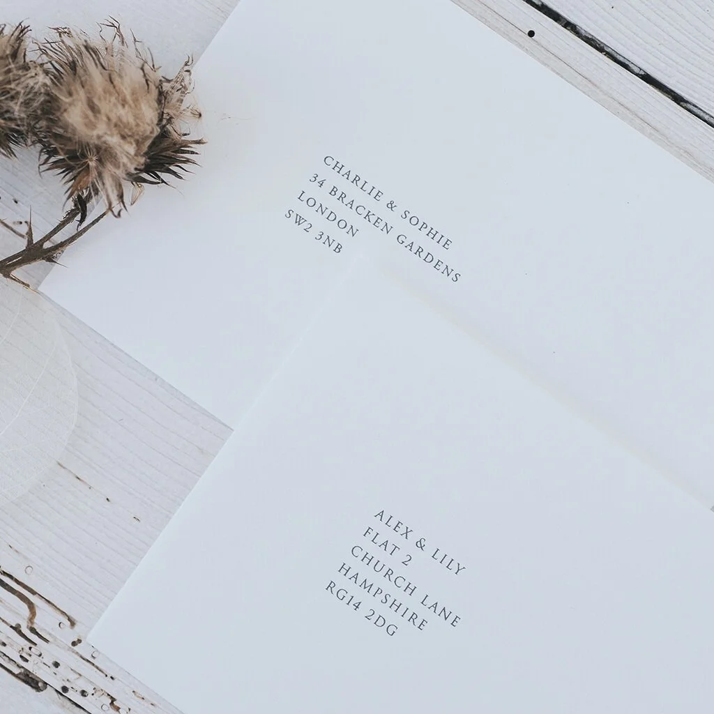 RSVP Envelope Address Printing Service — LILAC & WHITE