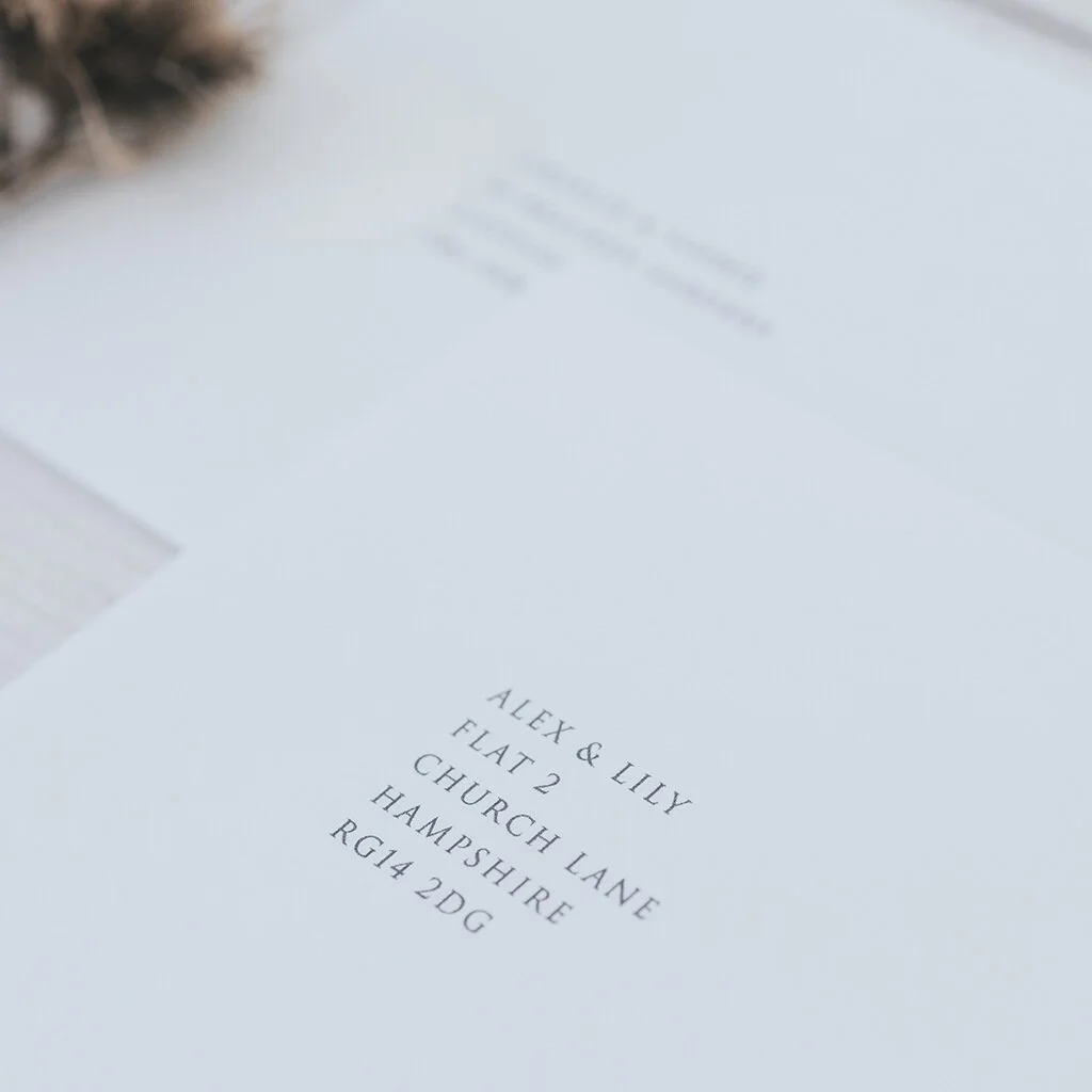 RSVP Envelope Address Printing Service — LILAC & WHITE