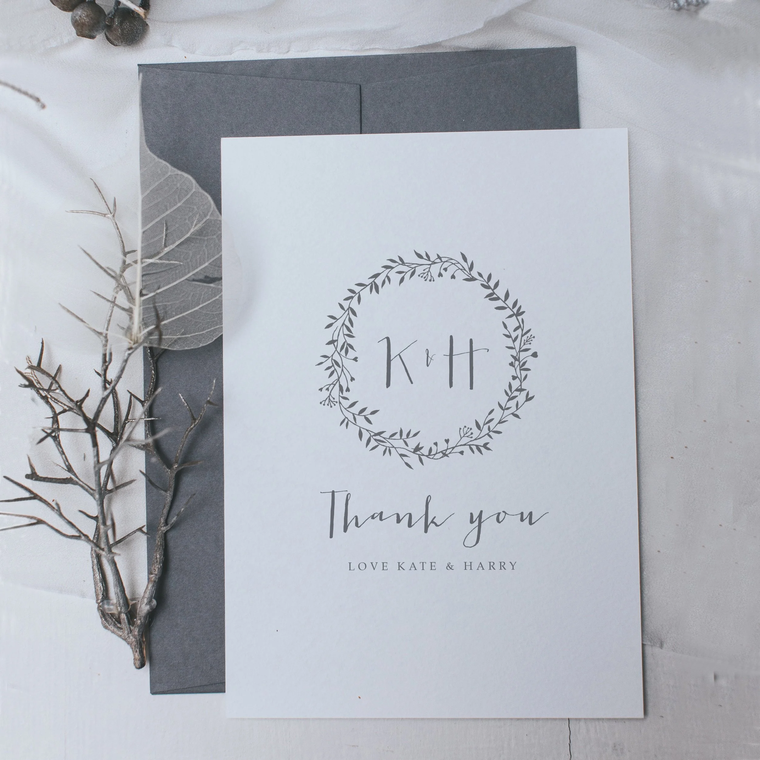 Kate Thank You Cards — LILAC & WHITE