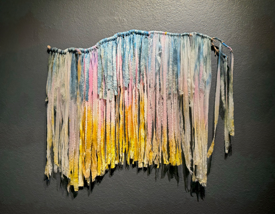 "Spirit Catcher" Hand-dyed silk, wood 32"x36" $425