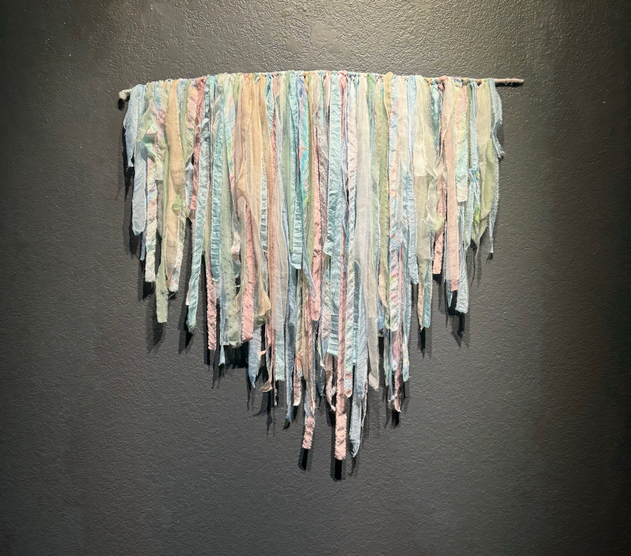 "A Tranquil Moment" Hand-dyed silk, wood 33"x36" $475