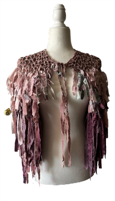"Miss Havisham Shrug" Hand-dyed silk 28"x16" $450