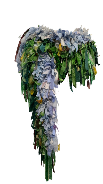 "Earth Wrap" Hand-dyed silk, cotton cording 14"x60" $525