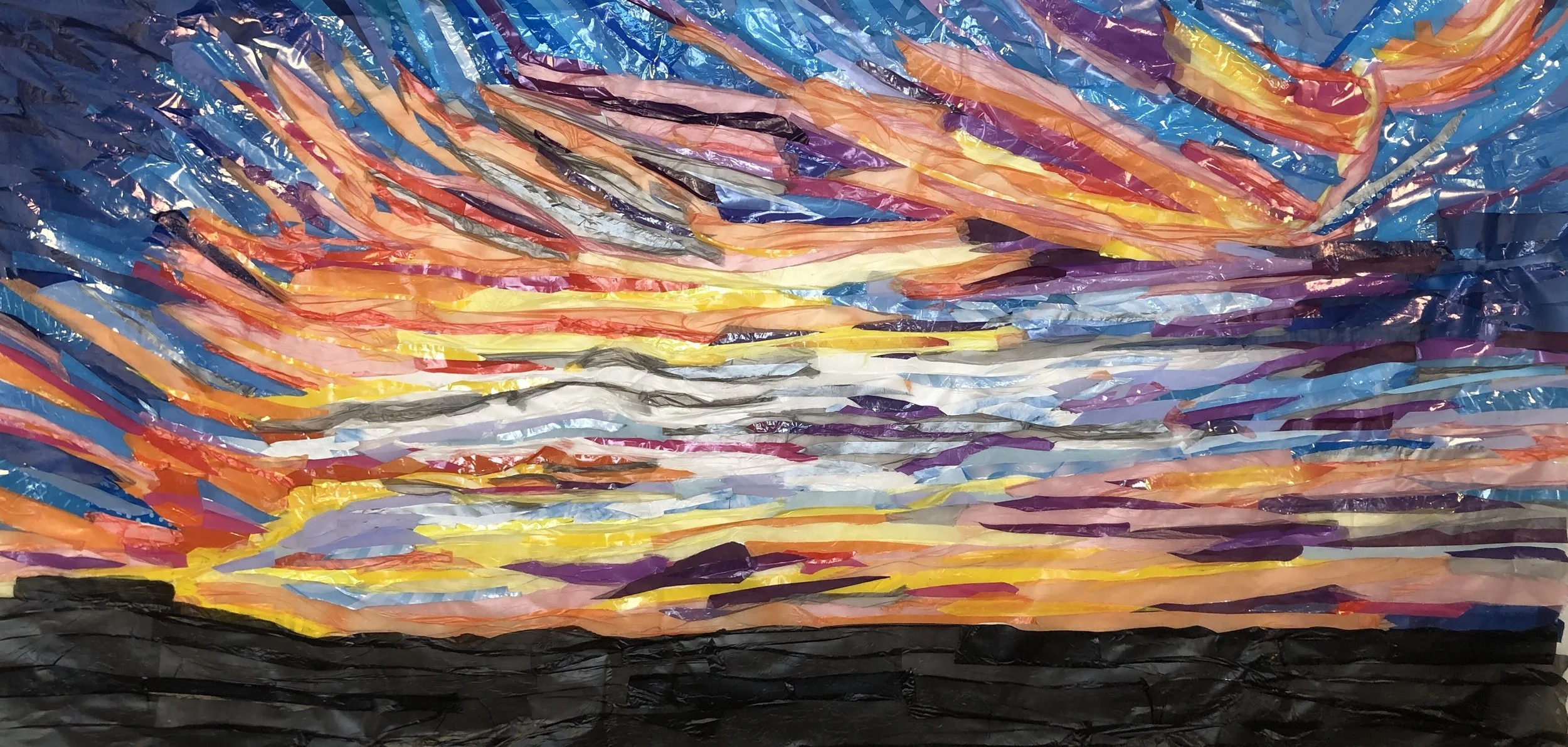 "Momentary Splendor", Plastic bags, packing tape 3'x6' $1200