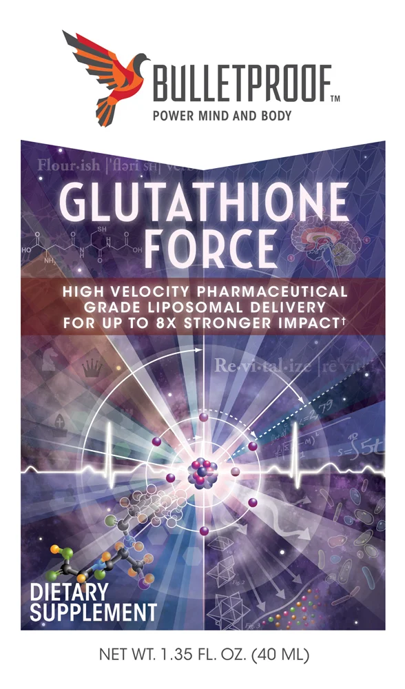 bulletproof glutathione force packaging — Yellow Plum Design LLC