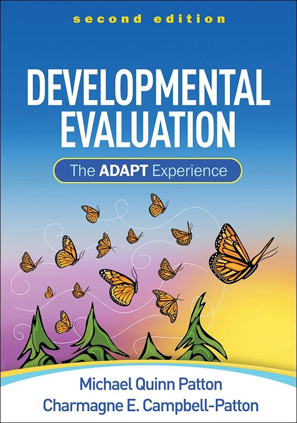 Developmental Evaluation Book Cover - Blue with butterflies