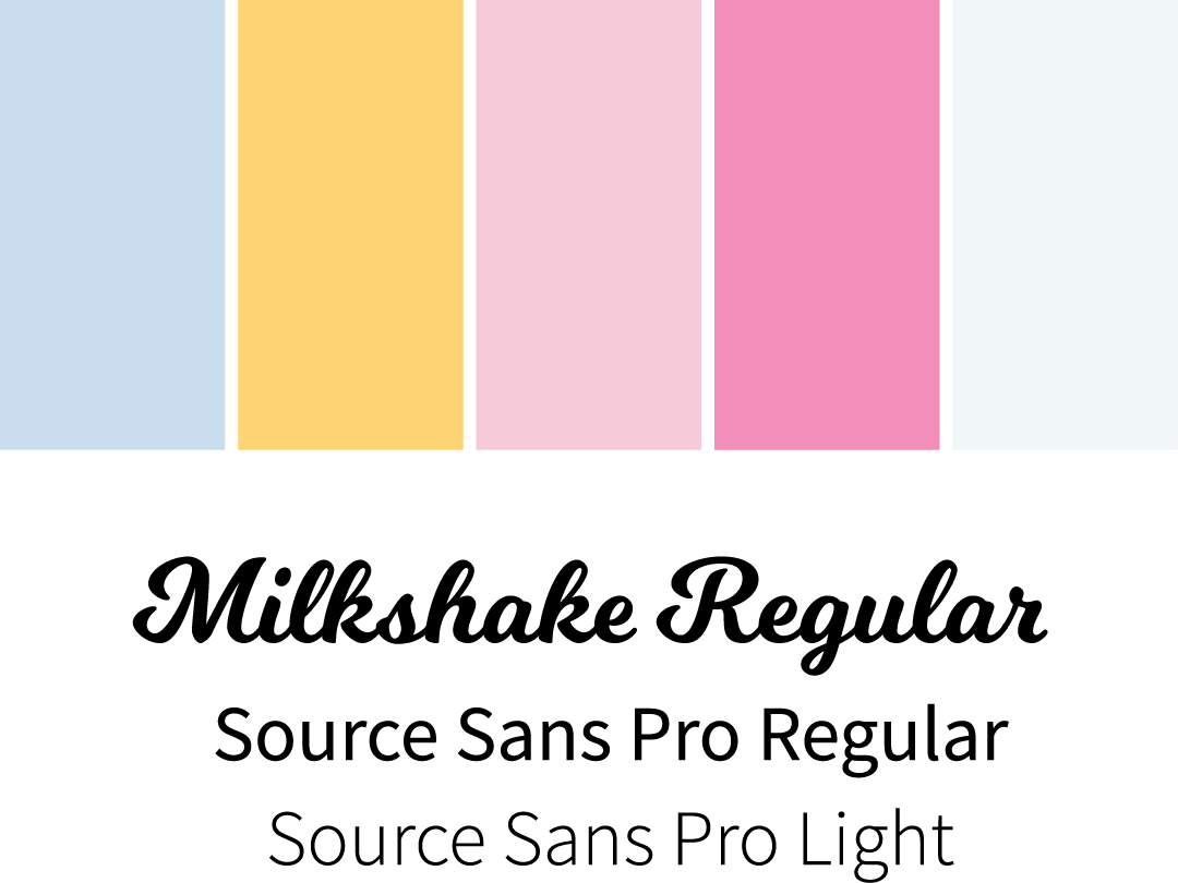 Color palette and typography.