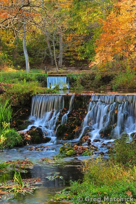 Twin Falls of Reed Spring in Missouri
