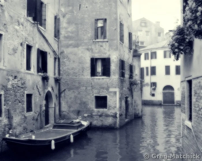 Quiet Canal and Boat in Venice