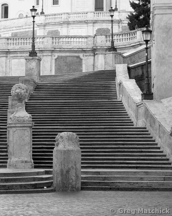 The Spanish Steps in Black and White