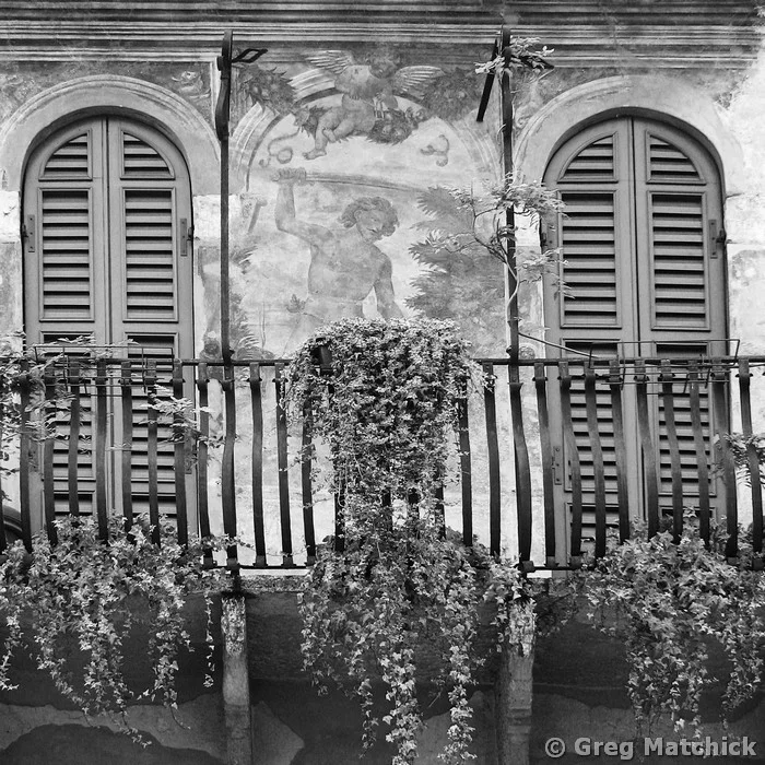 Shutters Balcony and Fresco in Verona
