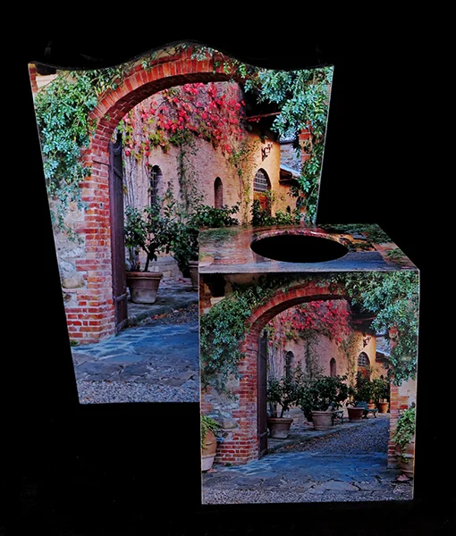 Tuscan Winery Tissue Box and Wastebasket Set