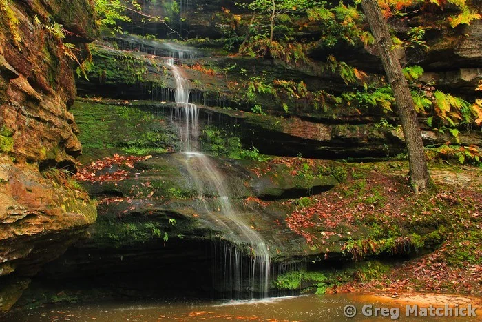 Waterfall In a Box Canyon in Autumn 2