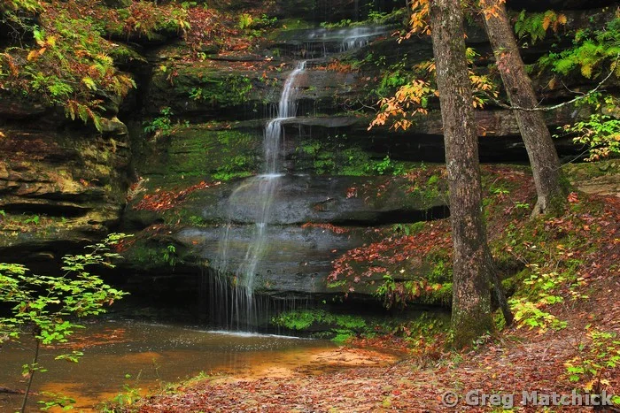 Waterfall In a Box Canyon at Hickory Canyons in Autumn 1