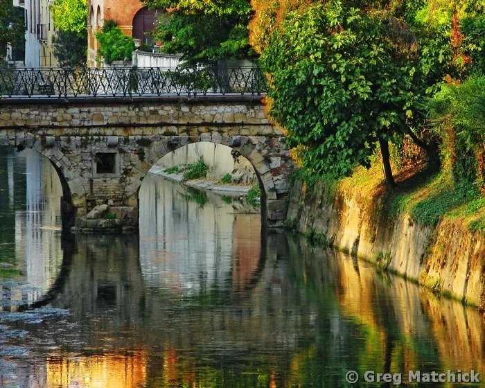 Stone Bridge in Vicenza In Evening Light