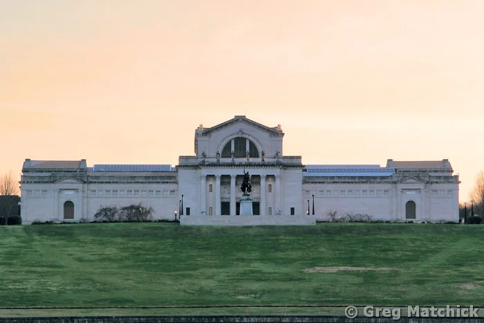 The St Louis Art Museum in Forest Park at Sunset