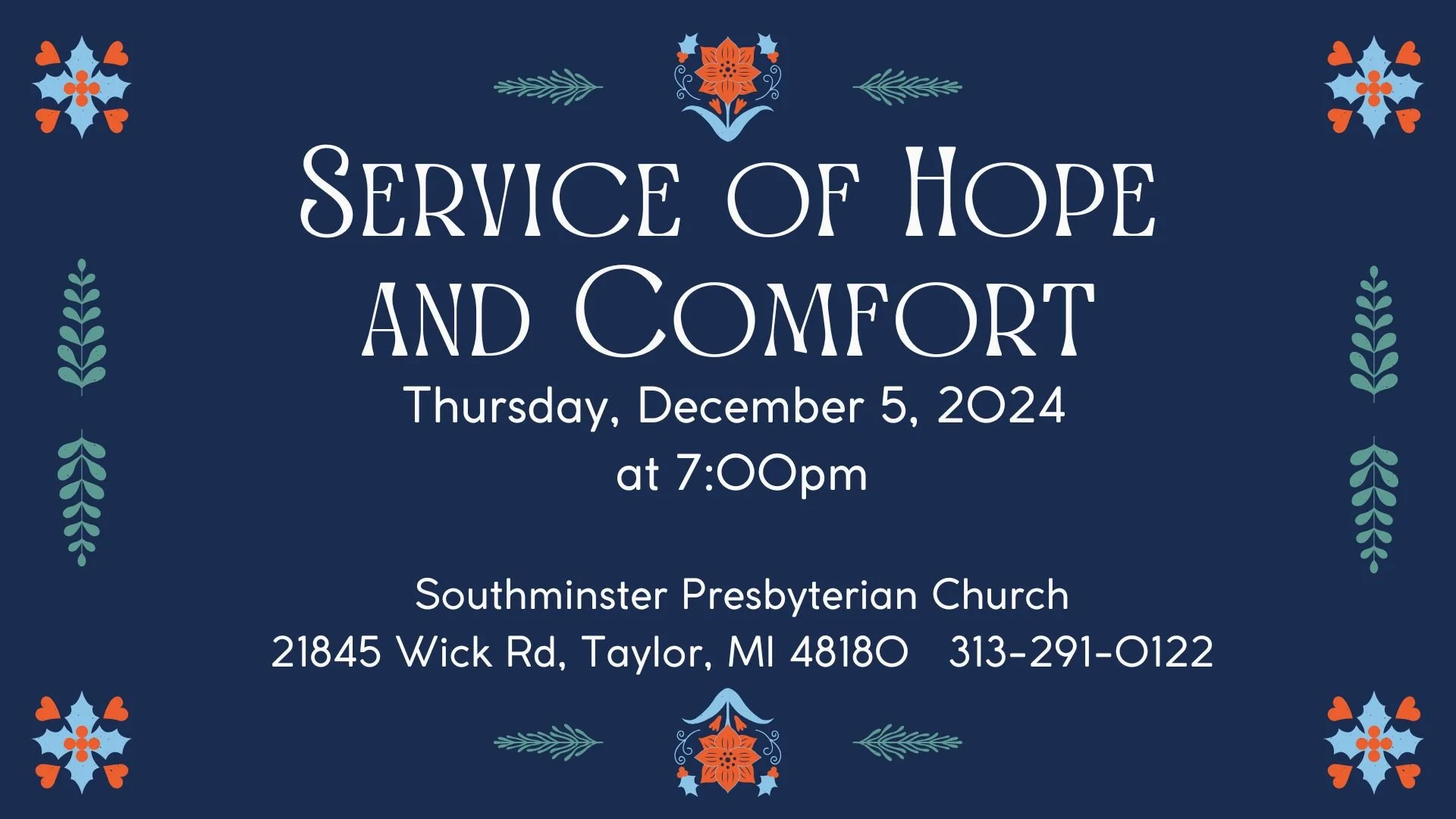 Service of Hope and Comfort