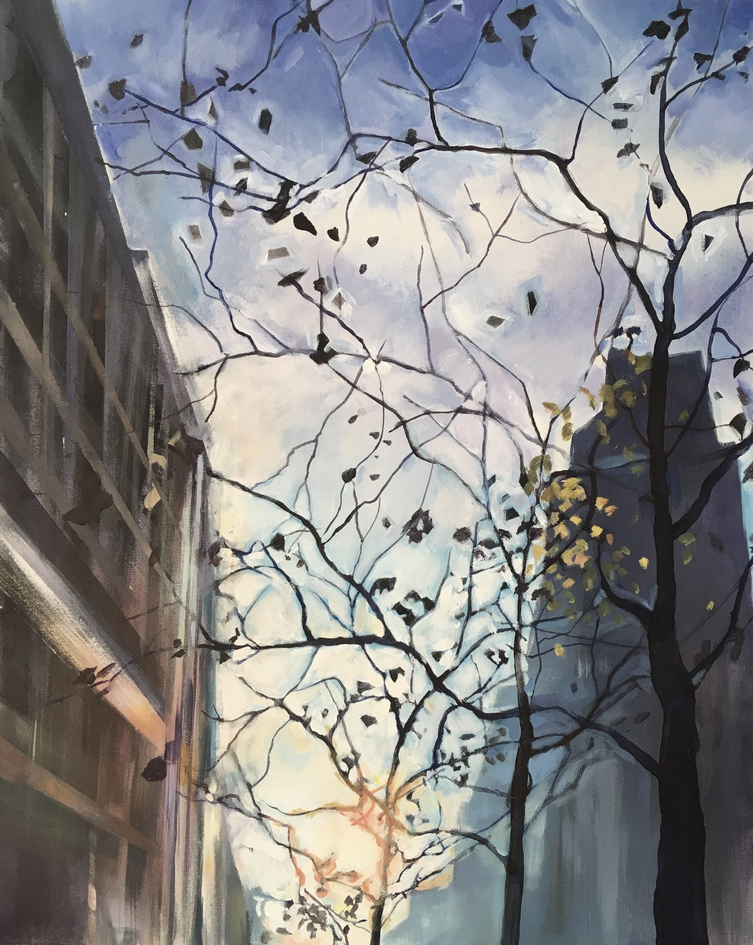 December in the city, (24 x30 ")