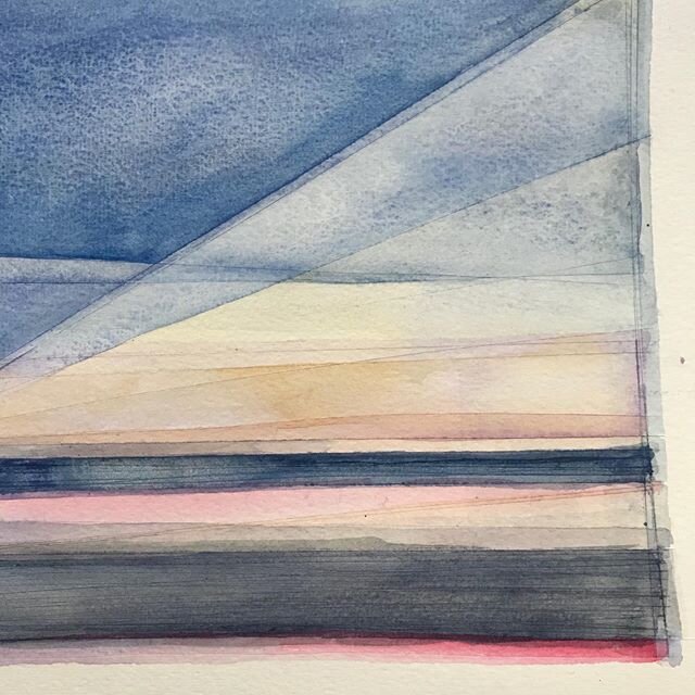 Finding ways of working with water colour#watercolour#abstract#landscape#the witterings#seascape#sky#bluegrey