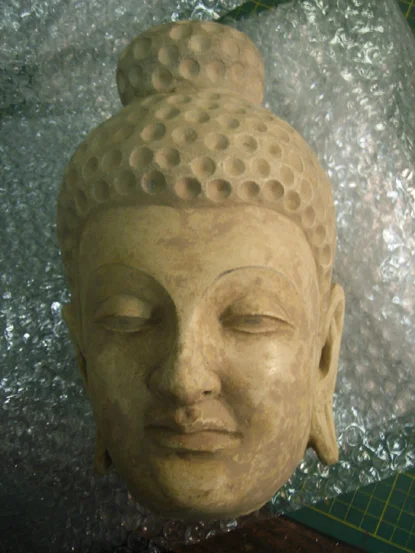 after treatment. plaster sculpture