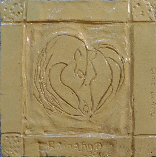 oh this was a difficult tile to make! the young teen who made it truly got a good taste of the mental struggle involved in being a visual artist...but with just a little help from her mum, she succeeded beautifully!