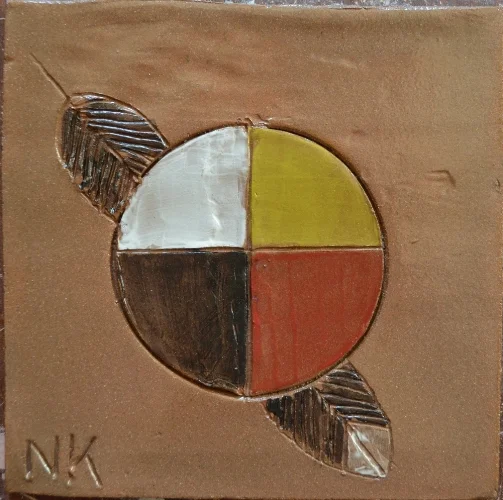 really nice version of the medicine wheel and the four directions...with a feather
