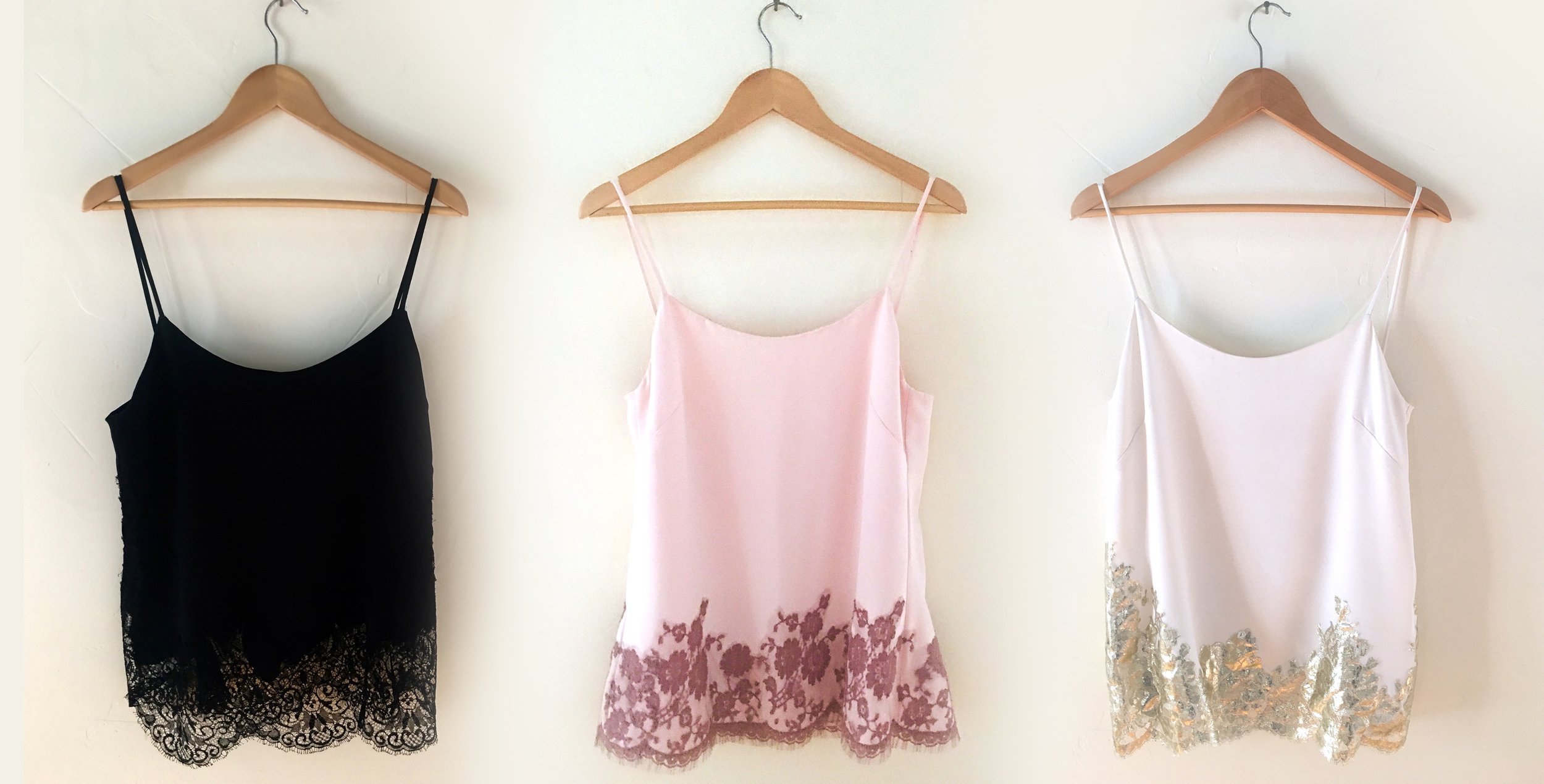 A Trio of 6 Ply Silk and Lace Camisoles — A Challenging Sew