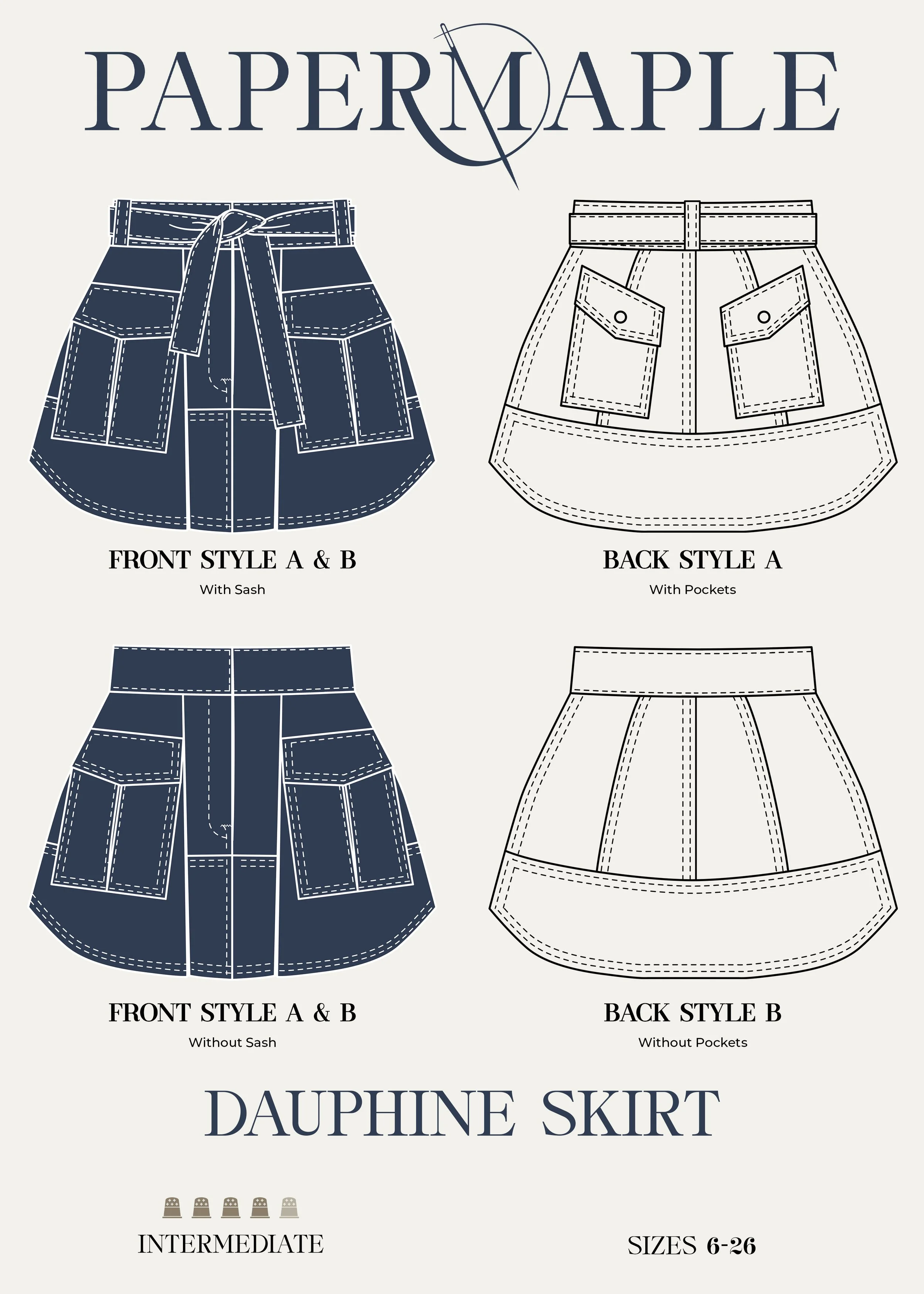 4 - The Dauphine Skirt - Construction / Back