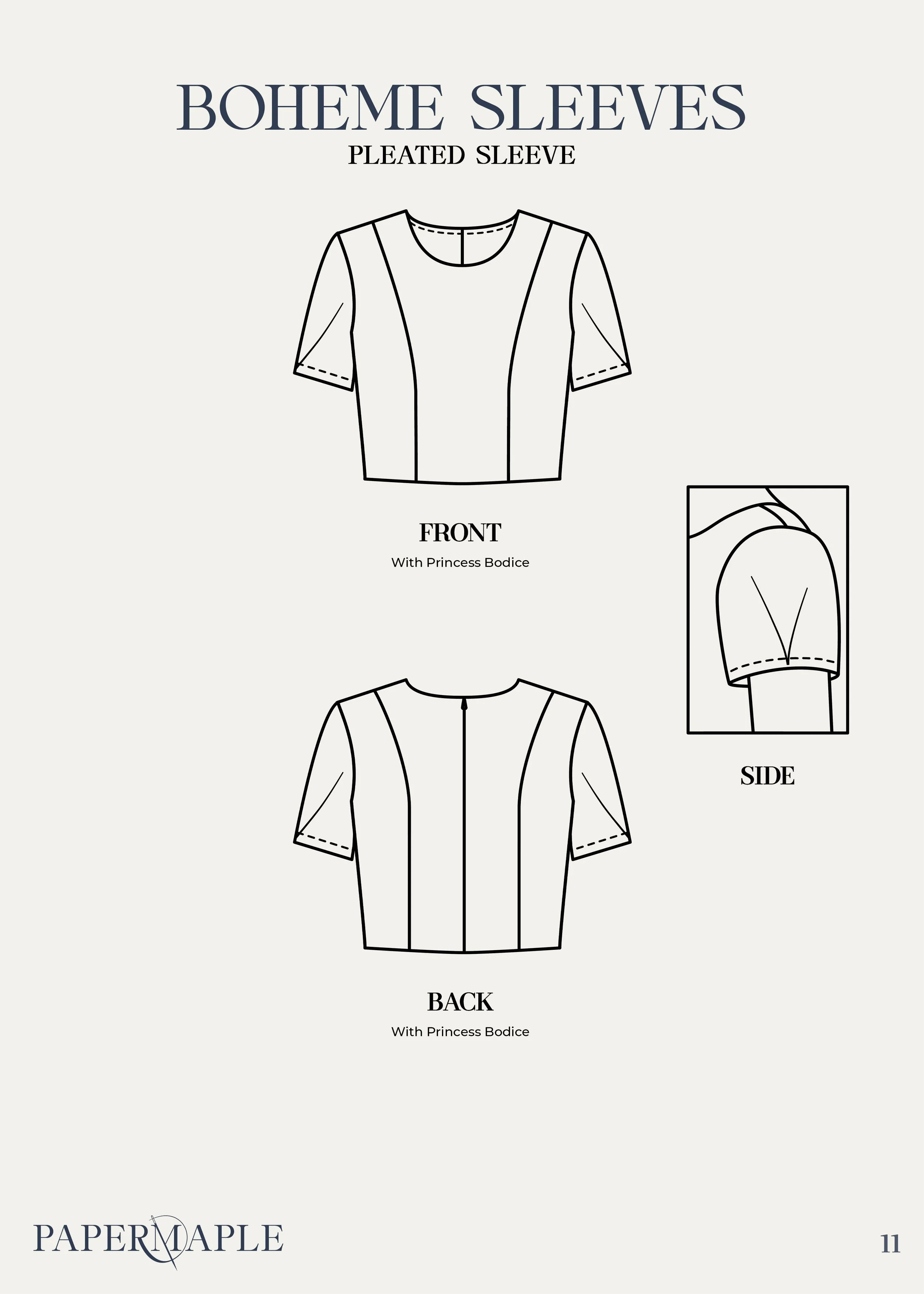 The Boheme Fit and Flare - Sleeves / Pleated Sleeve