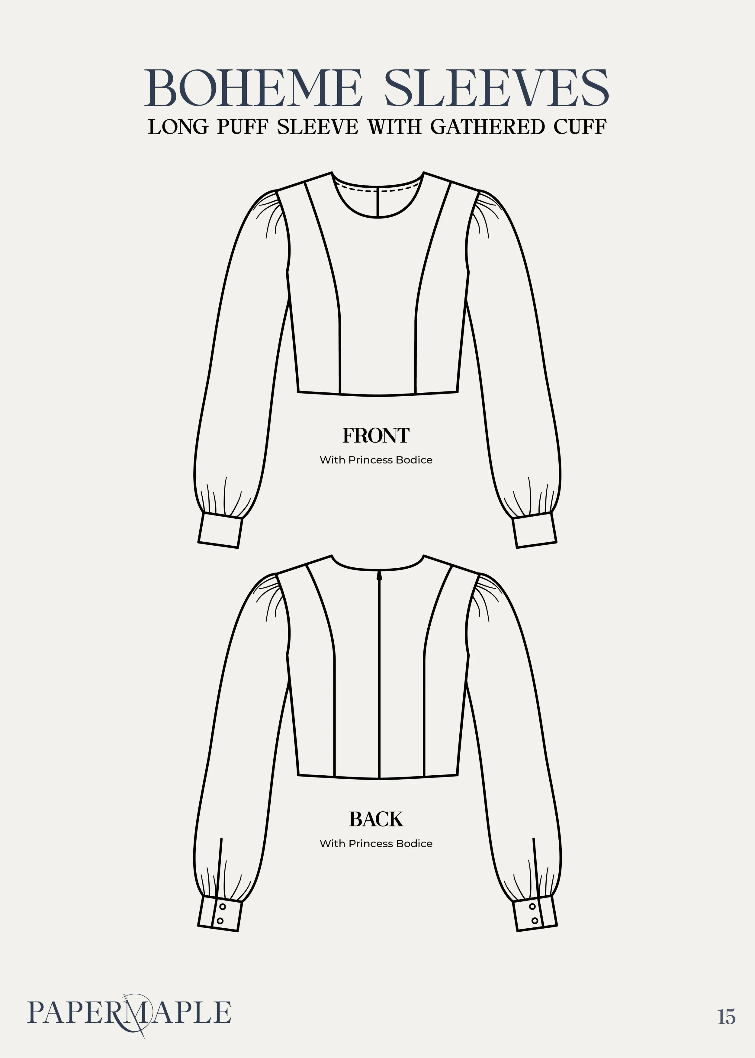 The Boheme Fit and Flare - Sleeves / Long Puff Sleeves