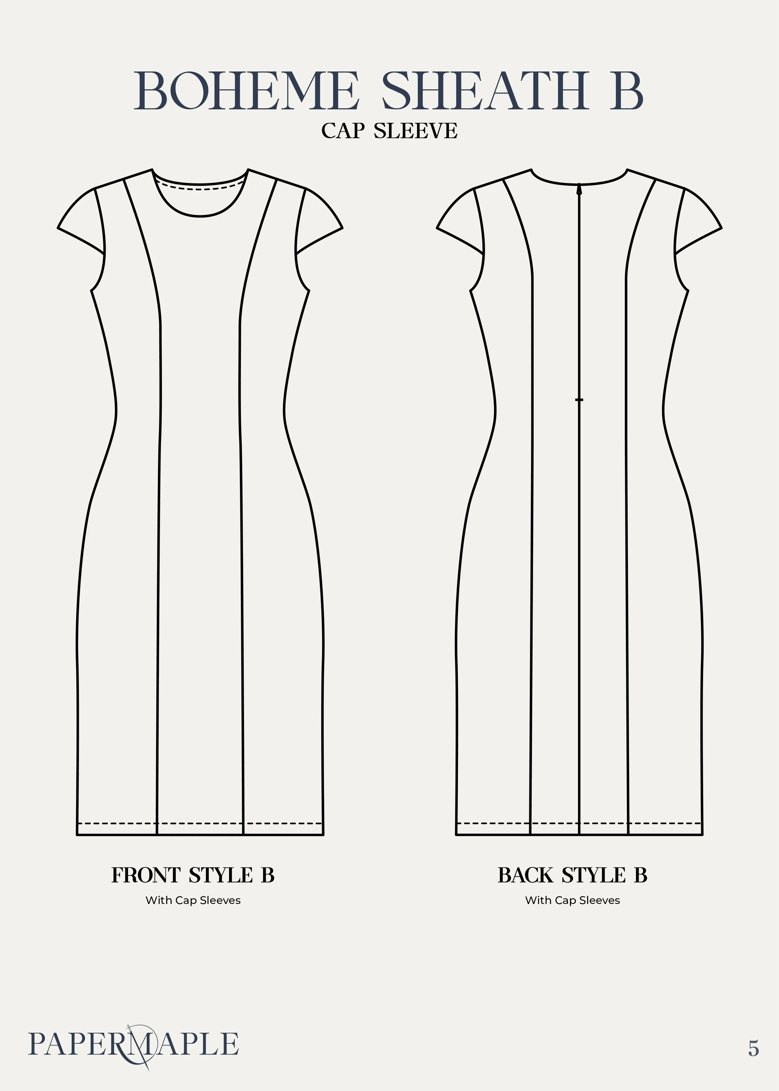 The Boheme Sheath Dress - Cap Sleeve