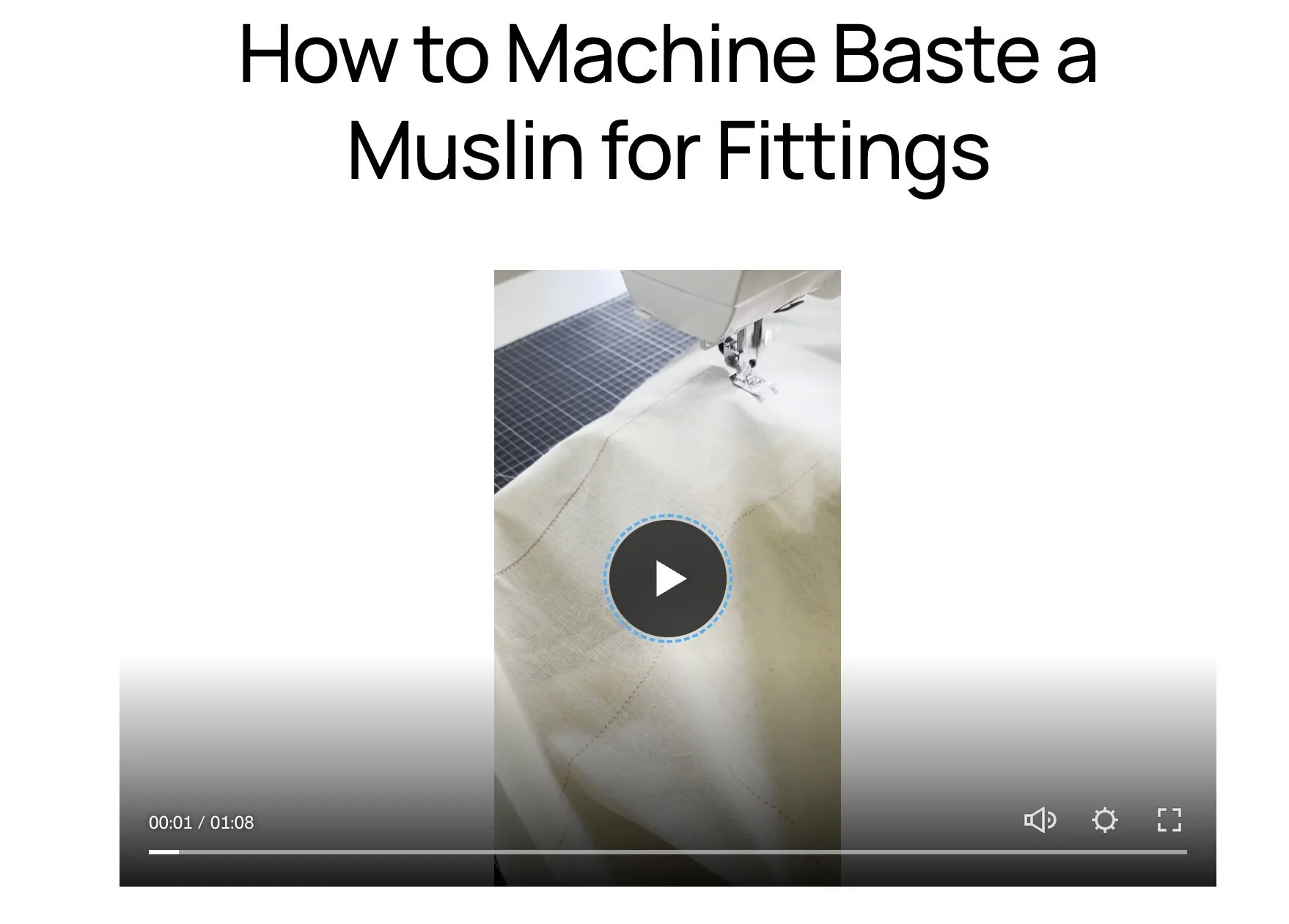 How to Machine Baste a Muslin for Fittings