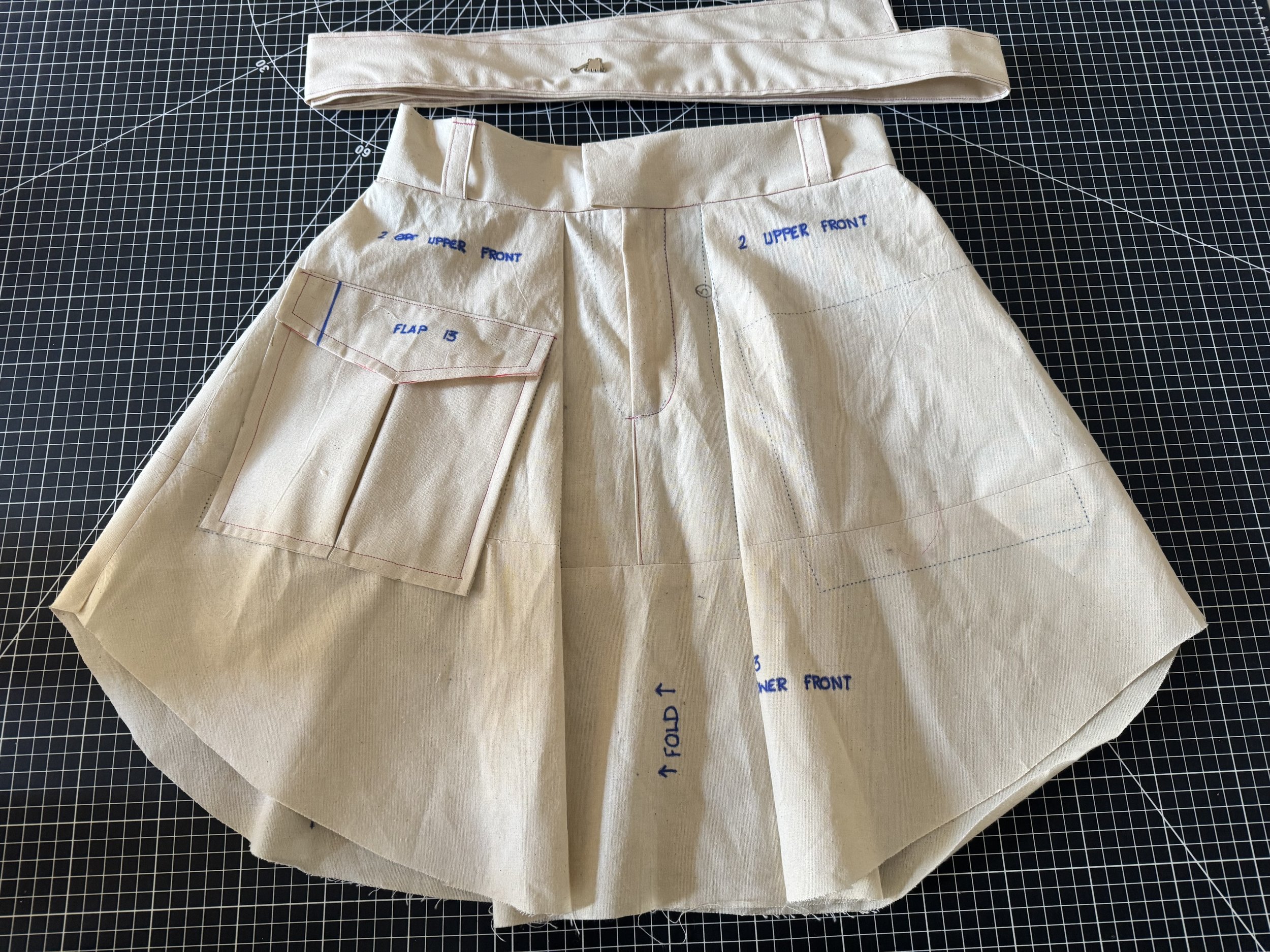 Hem using a 1” seam allowance.