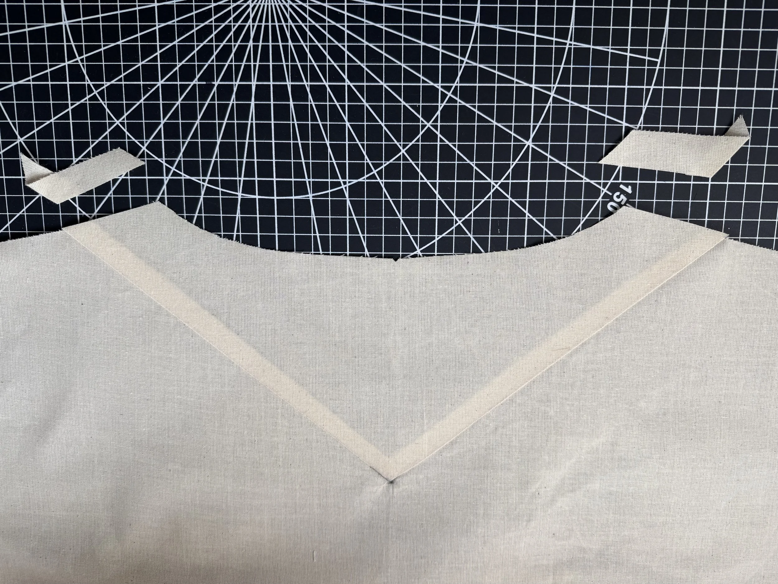  Sew your back yoke with the same method as the front.  Trim the shoulders again. 