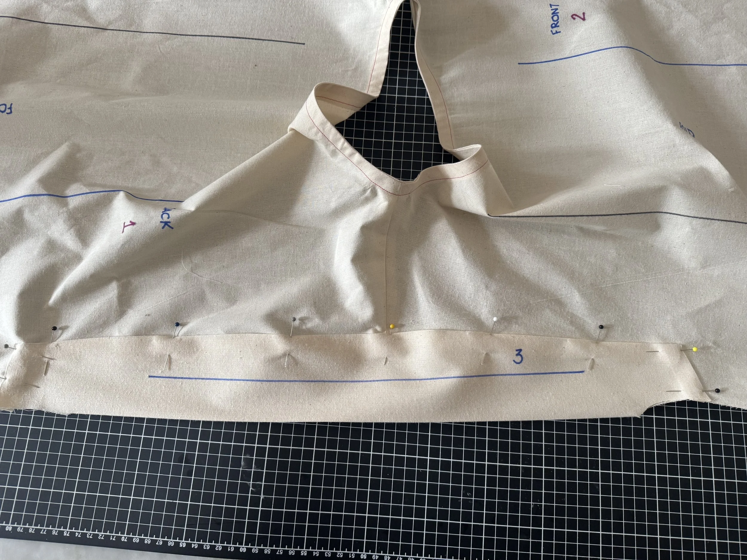 Before sewing, I like to rotate my sewing pins, as they are easier to remove as I stitch.