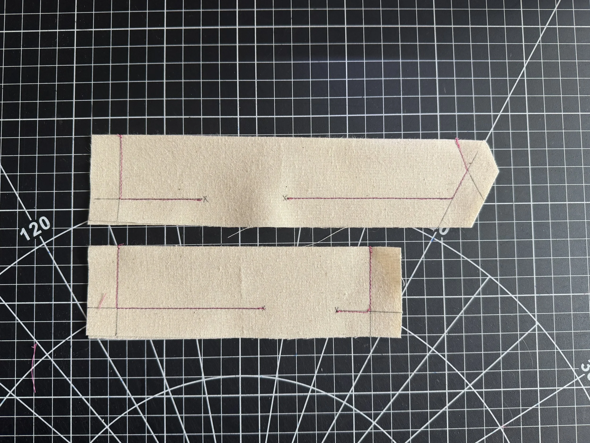  Sew using a 2.4 stitch length.  Back tack at the beginning, the opening and at the end. 