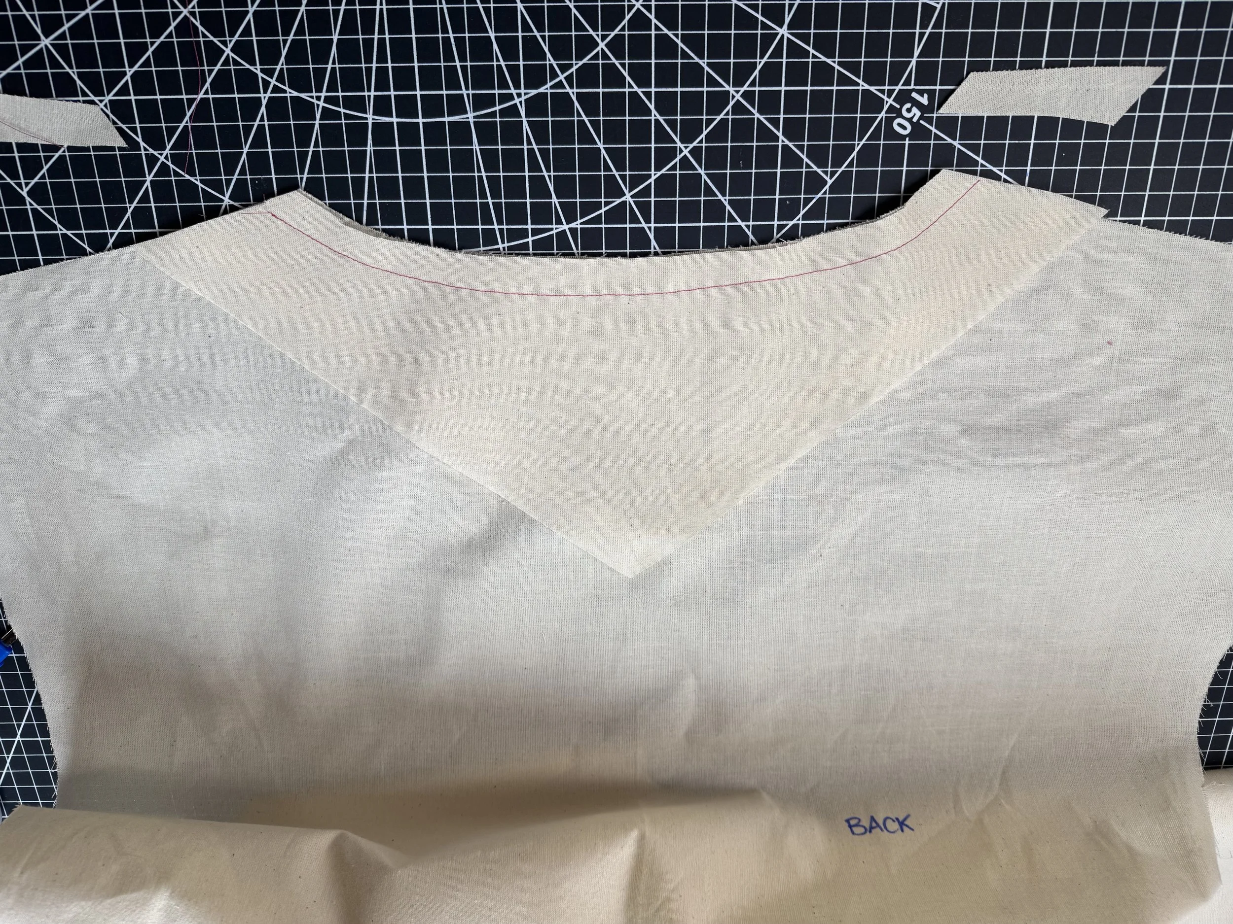  Sew your neckline at a seam allowance of 5/8” 
