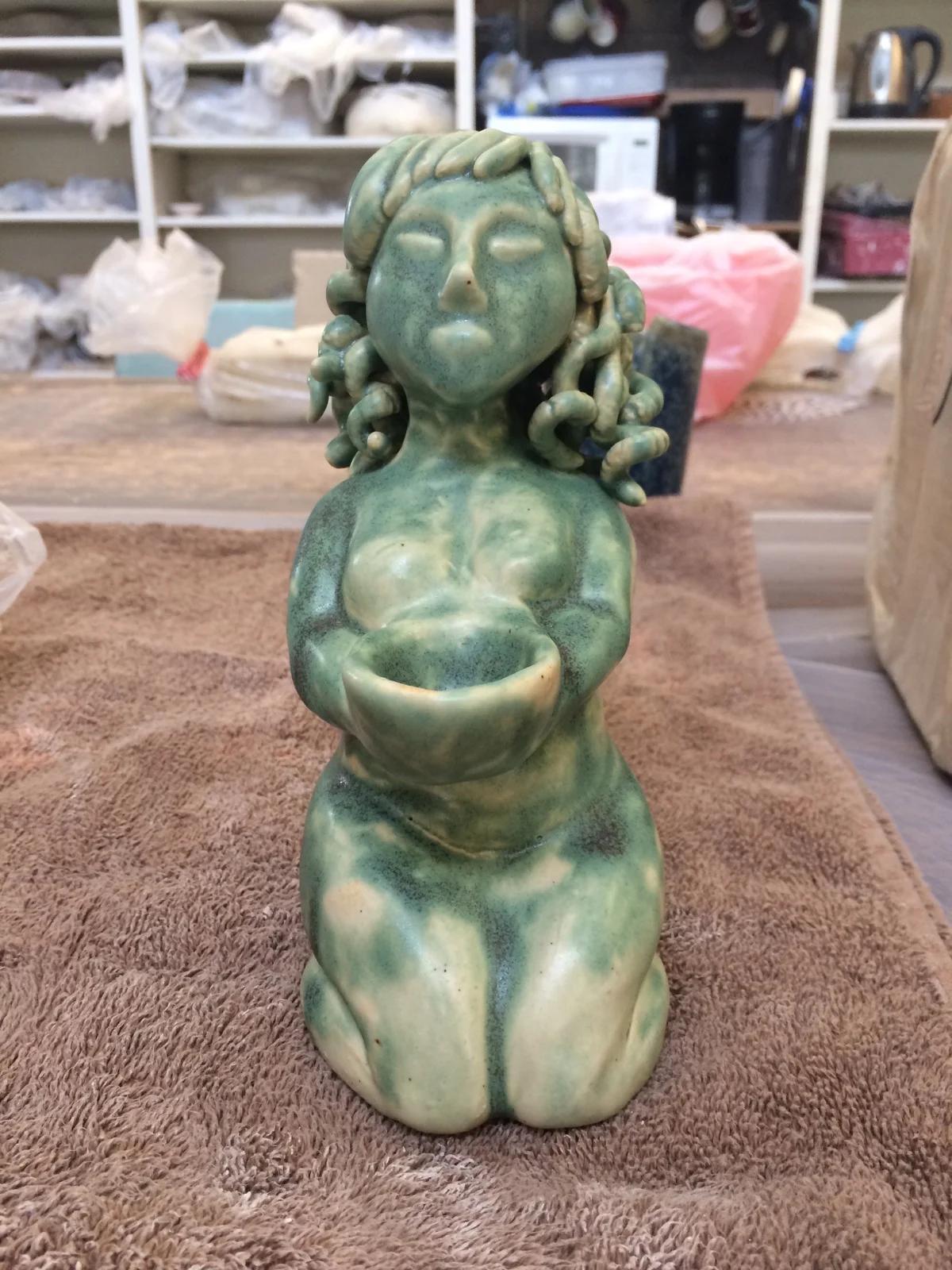 Goddess Sculpture - Moss Green