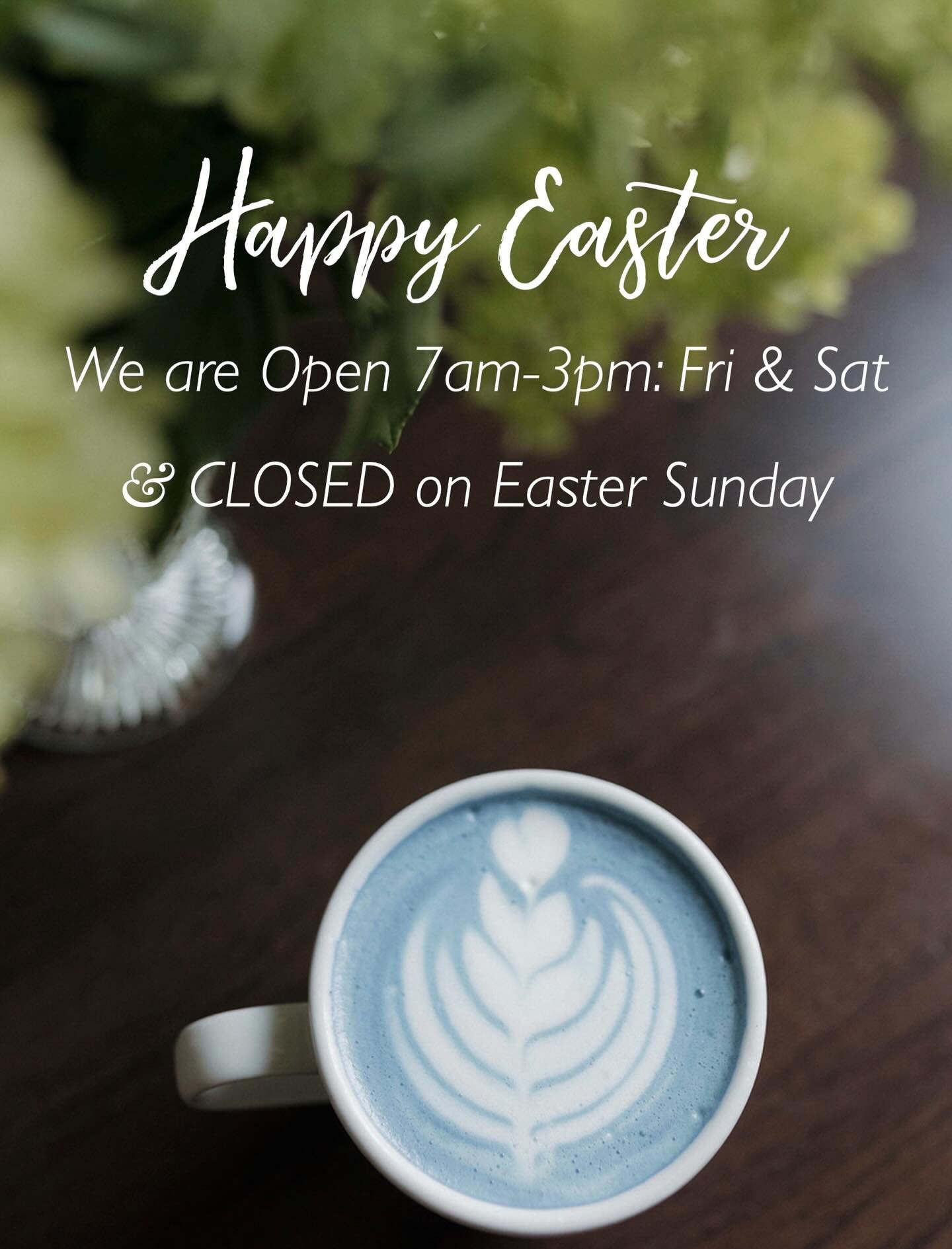 We hope you have a beautiful Easter &amp; we look forward to serving you today and tomorrow🌸. Thank you to the community for continuing to show up and support us even with all the construction. We are truly grateful for you and hope you have a wonde