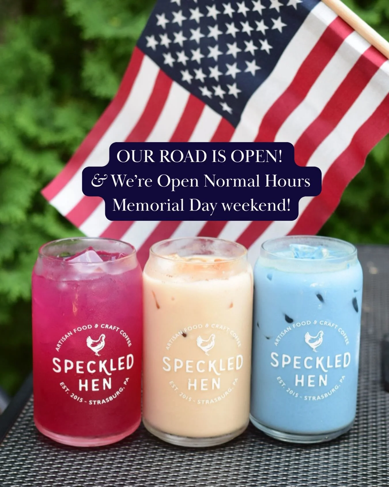 Big news here at the Speckled Hen, for the first time since February 3, Main Street in Strasburg is open with no detour! 

Help us celebrate the end of the detour by mentioning this post and you will receive a free house coffee or tea (today only, Fr